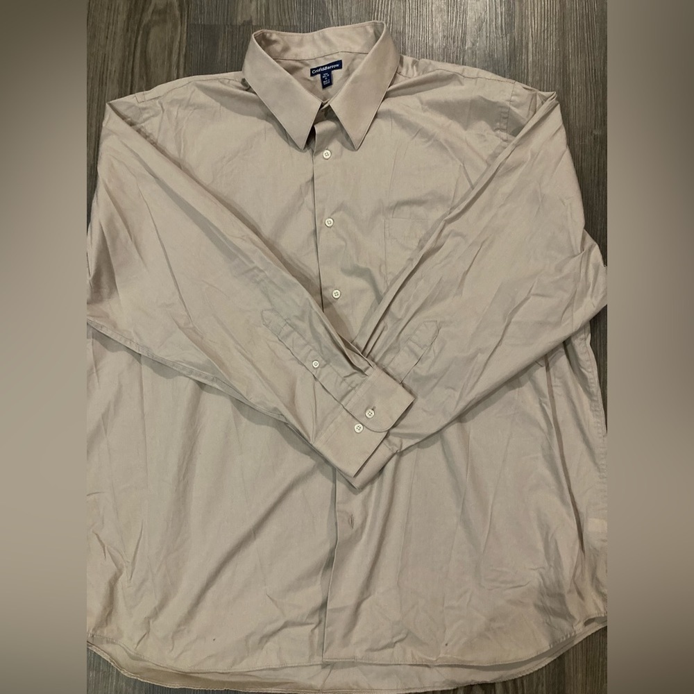 NWOT Croft and Barrow XXL Tan Dress Shirt 18.5-19/36